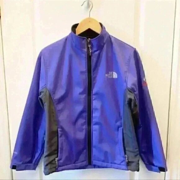 The North  Face Jacket Fleece Lined Soft Shell Purple Grey Size Medium - Picture 3 of 16